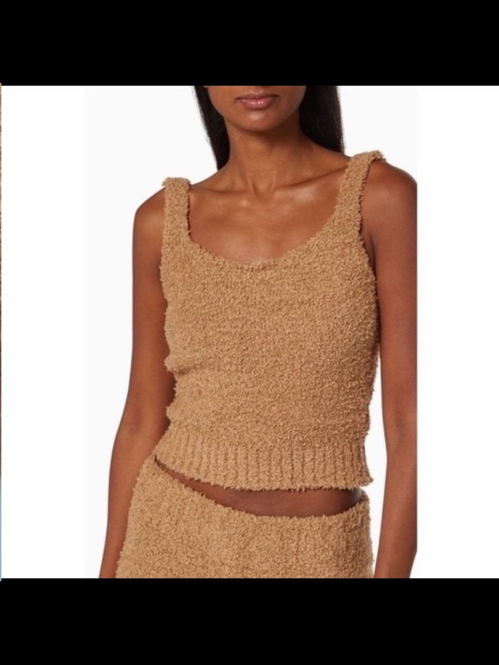 SKIMS Fuzzy Knit Top Brown Size S/M